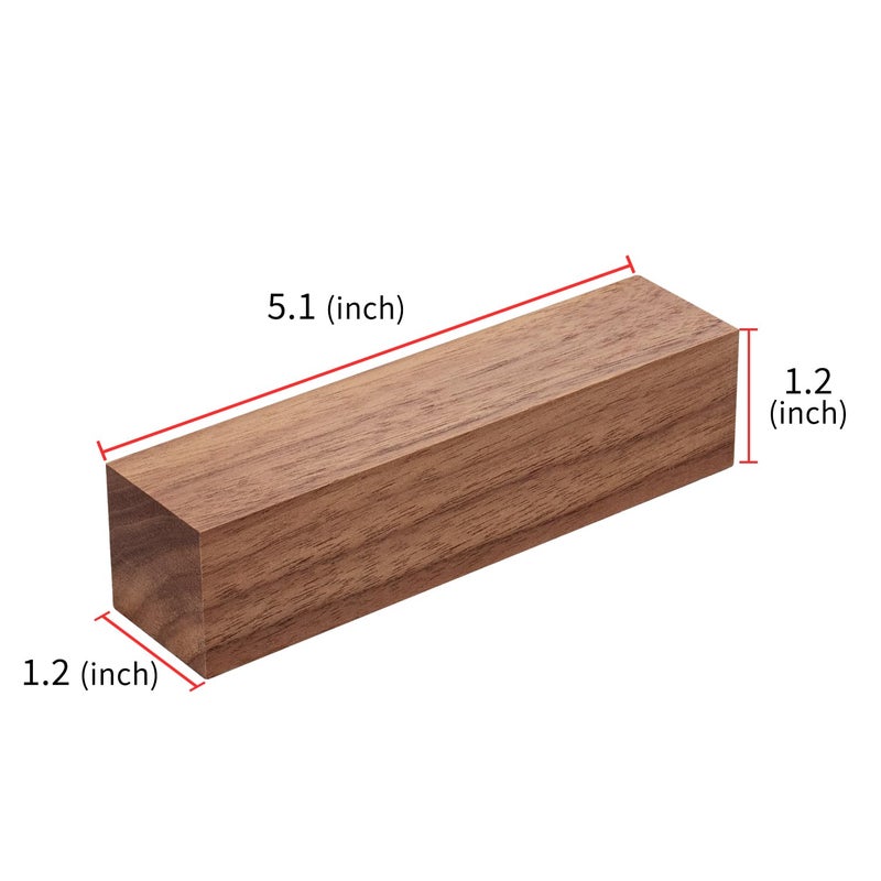 Wislist 4 Pcs Walnut Wood Log Lumber Board Knife Handle Material, Bar Shaped Square Turning BlanksHandle Plate for Instruments DIY Raw Wood Cuboid(5.1" x 1.2" x 1.2") - Image 4
